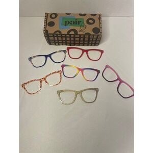 Pair Eyewear The HARPER Magnetic Top Frame Bundle 6 Pack Red Gold Rainbow Floral